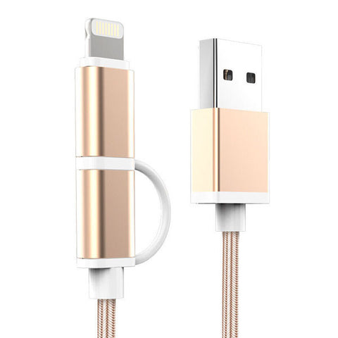 2 in 1 Micro USB Cable for iPhone