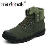 Merkmak Canvas Shoes Men Boots Leisure High Top Ankle for Male Flats Footwear Casual Spring Autumn Camouflage Blue Wholesale