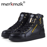 Merkmak Luxury Men Autumn Boots Fashion Hig Top New Design Shoes Men Ankle Zipper Breathable Shoes Zapatillas Deportivas Hombre