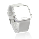 LED Calendar Day/Date Silicone Mirror Watch