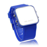 LED Calendar Day/Date Silicone Mirror Watch